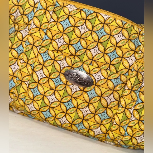 She's Got Baggage Large Yellow Print Multi-Pocket Sunflower Tote Bag - Picture 2 of 6